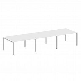 Стол для переговоров "Metal System" БП.ПРГ-3.3 белый/серый - Фото предпросмотра