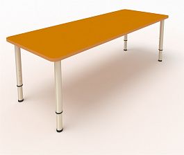 Детский стол 2-х местный 1200*450*400…580 оранжевый - Фото предпросмотра