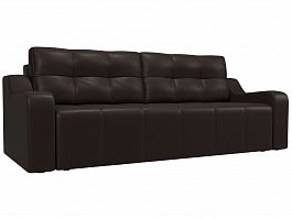 Прямой диван Итон (полностью экокожа коричневая) - Фото предпросмотра