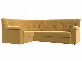 Угловой диван Карелия левый угол (полностью микровельвет желтый) - Фото предпросмотра