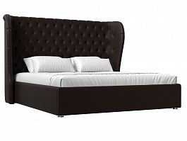 Интерьерная кровать Далия 200 (полностью экокожа коричневая) - Фото предпросмотра