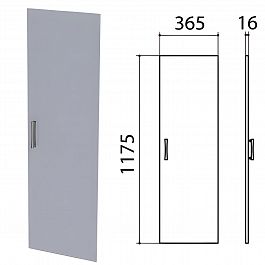 Дверь ЛДСП средняя "Монолит", 365х16х1175 мм, цвет серый, ДМ42.11 - Фото предпросмотра