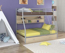 Двухъярусная кровать "Гранада-2ПЯ" серый - Фото предпросмотра