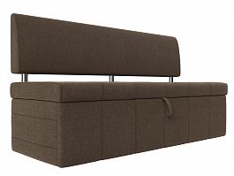 Кухонный прямой диван Стоун (полностью рогожка коричневая) - Фото предпросмотра