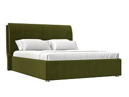 Интерьерная кровать Принцесса 160 (полностью микровельвет зеленый) - Фото предпросмотра
