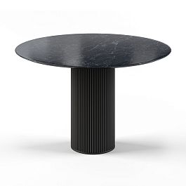 Стол круглый Nolan 120, керамика глянцевая, черная - Фото предпросмотра