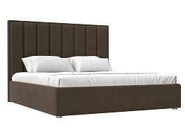 Интерьерная кровать Афродита 160 (полностью рогожка коричневая) - Фото предпросмотра