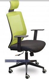 Кресло Гарвард пластик /спинка зеленый / сиденье ткань черный "Кресла для руководителей"  ТК-002587000908 зеленый/черный - Фото предпросмотра