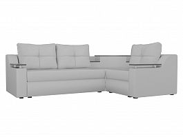 Угловой диван Тесей правый (полностью экокожа белая) - Фото предпросмотра