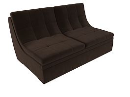 Модуль Холидей раскладной диван (полностью микровельвет коричневый) - Фото предпросмотра