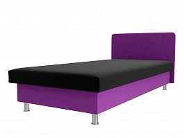 Кровать Мальта (основа микровельвет черный, компаньон микровельвет фиолетовый) - Фото предпросмотра