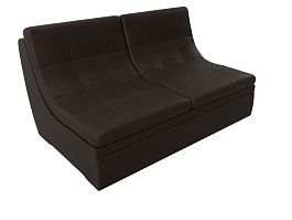 Модуль Холидей раскладной диван (полностью экокожа коричневая) - Фото предпросмотра