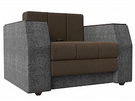 Кресло-кровать Атлантида (основа рогожка коричневая, компаньон рогожка серая) - Фото предпросмотра