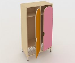 Шкаф для детской одежды на ножках ШГС2 розовый - Фото предпросмотра