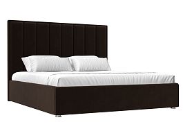 Интерьерная кровать Афродита 160 (полностью микровельвет коричневый) - Фото предпросмотра