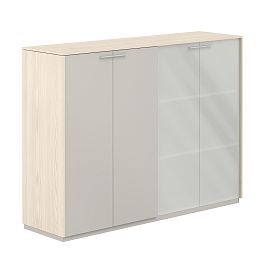 Шкаф средний + Шкаф средний со стеклом мат.,  Atlas, GLM, обвязка YN, фасады GS - Фото предпросмотра