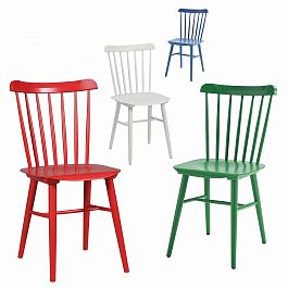 Комплект Такер, 4 стула красный, зеленый, белый, синий - Фото предпросмотра