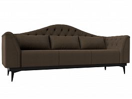 Прямой диван Флорида (полностью рогожка коричневая) - Фото предпросмотра