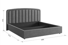 Кровать с подъемным механизмом Сиена 2 180х200 см ZP.KM1.8-03.2763 латте (велюр) - Фото предпросмотра
