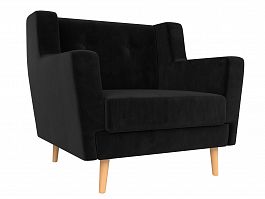 Кресло Брайтон черный, велюр - Фото предпросмотра