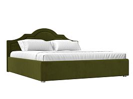Интерьерная кровать Афина 180 (полностью микровельвет зеленый) - Фото предпросмотра