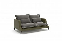 Rey диван прямой двухместный замша зеленый/серый - Фото предпросмотра