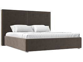 Интерьерная кровать Аура 160 (полностью велюр коричневый) - Фото предпросмотра