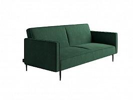 Este диван-кровать трехместный, прямой, с подлокотниками, бархат зеленый 19 - Фото предпросмотра