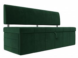 Кухонный прямой диван Стоун (полностью велюр зеленый) - Фото предпросмотра