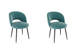 Набор стульев Моли (2 шт.) CHS.N.04.2107 зеленый (велюр)/черный - Фото предпросмотра