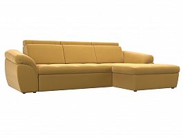 Угловой диван Мисандра правый (полностью микровельвет желтый) - Фото предпросмотра