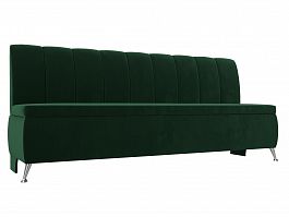 Кухонный прямой диван Кантри (полностью велюр зеленый) - Фото предпросмотра