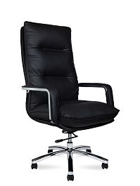 Кресло офисное Amber черная экокожа - Фото предпросмотра