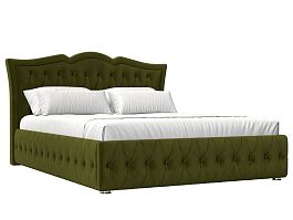 Интерьерная кровать Герда 180 (полностью микровельвет зеленый) - Фото предпросмотра
