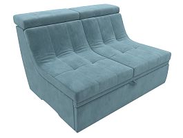 Модуль Холидей Люкс раскладной диван (полностью велюр бирюзовый) - Фото предпросмотра