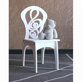 Детский стульчик "Скрипичный ключ", фанера, твердый, белый - Фото предпросмотра