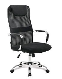 Кресло офисное BRABIX Fit EX-514, с подголовником, хром, черное, 531949 "Кресла для руководителей"  ТК-001857000008 черный - Фото предпросмотра
