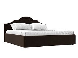 Интерьерная кровать Афина 200 (полностью микровельвет коричневый) - Фото предпросмотра