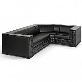 Угловой диван "Монреаль" кожа+кожзам - Фото предпросмотра