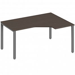Эргономичный стол правый Trend Metal 160x120x75 тёмный дуб - Фото предпросмотра