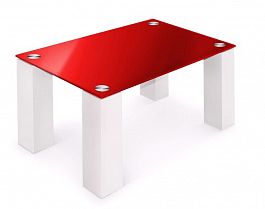 Стол журнальный Колизей-8  1000x600х430 белый/красное стекло "Журнальные столы" ТК-002561000725 белый - Фото предпросмотра