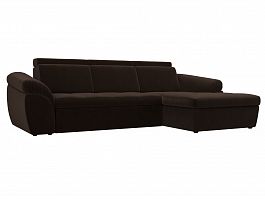 Угловой диван Мисандра правый (полностью микровельвет коричневый) - Фото предпросмотра