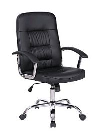 Кресло BRABIX Bit EX-550, хром, экокожа, черное, 531838 "Кресла для руководителей"  ТК-001857000006 черный - Фото предпросмотра