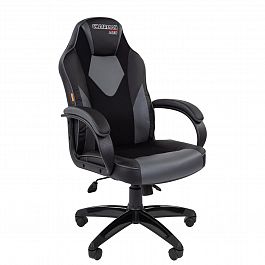 Кресло компьютерное СН GAME 17, ткань TW/экокожа, черное/серое, 7024558 - Фото предпросмотра
