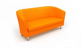 ЭЛЛИПС Диван трехместный (189х75х83) экокожа оранжевый "Мягкая мебель для кабинета" ТК-002120400677 оранжевый - Фото предпросмотра