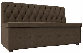 Кухонный прямой диван Вента (полностью рогожка коричневая) - Фото предпросмотра