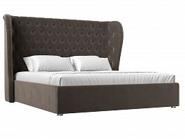 Интерьерная кровать Далия 200 (полностью велюр коричневый) - Фото предпросмотра