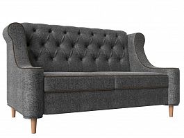 Прямой диван Бронкс (основа рогожка серая, компаньон рогожка коричневая) - Фото предпросмотра