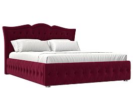 Интерьерная кровать Герда 180 (полностью микровельвет бордовый) - Фото предпросмотра