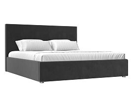 Интерьерная кровать Кариба 200 (полностью велюр серый) - Фото предпросмотра